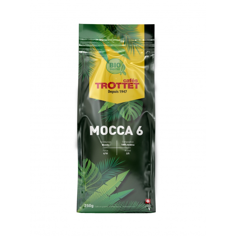 Kaffeebohnen Mocca 6 Bio-Kaffee 250G Cafés Trottet